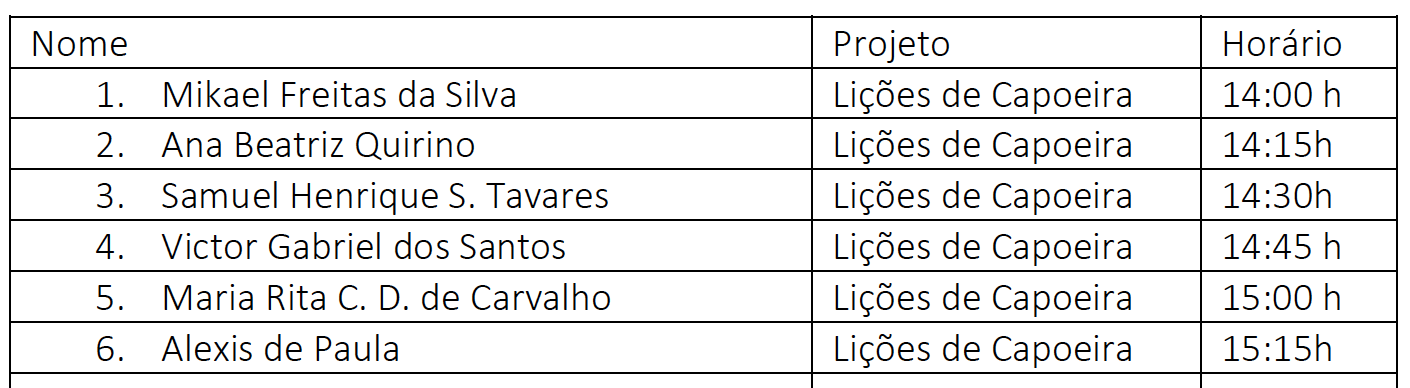 Cronograma nova chamada Cronograma nova chamada