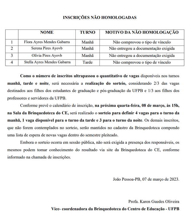 Não homologadas 2022.2