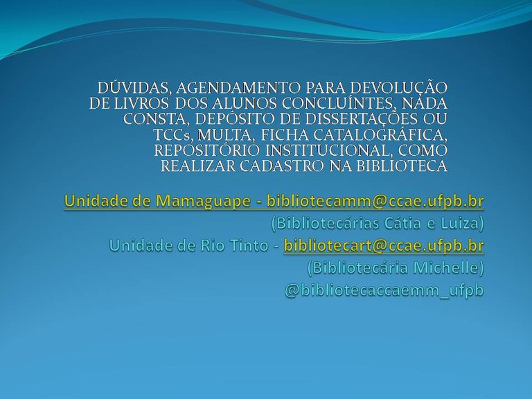 Aviso da Biblioteca