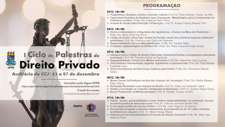 I Ciclo de Paletras do Departamento de Direito Privado