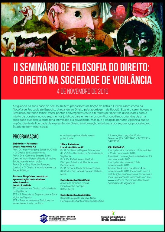 II Seminário de Filosofia  do Direito: O Direito na Sociedade de Vigilância