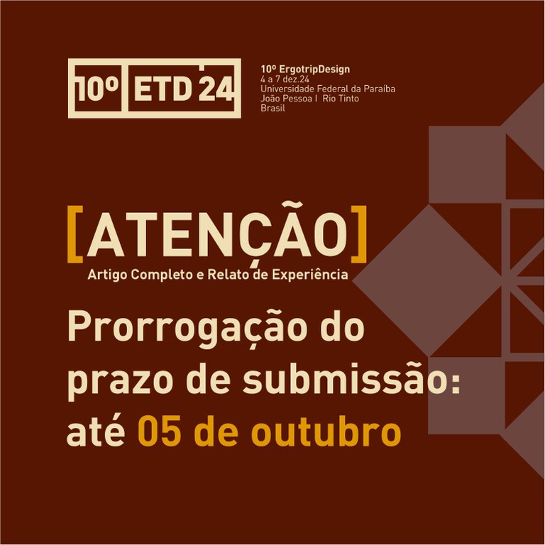 Prorrogação do prazo de submissão