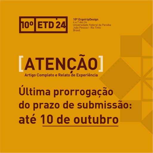 Nova prorrogação do prazo de submissão