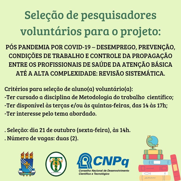 seleção projeto de pesquisa