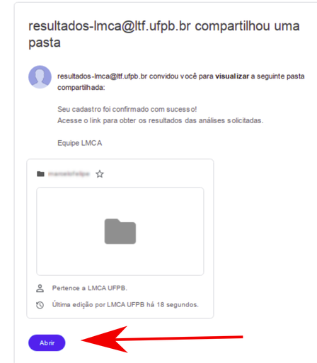 Confirmação de cadastro