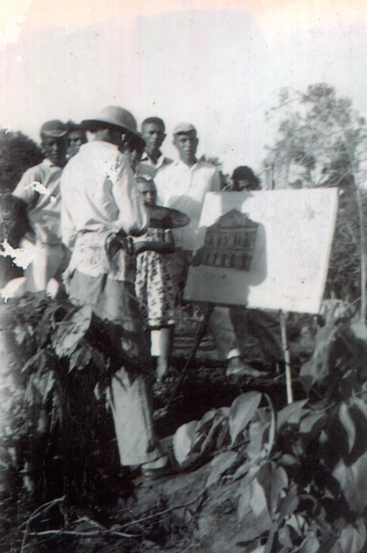 1953 - pintando na praia