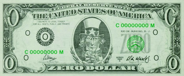 Zero Dollar (frente), 1978-1984. Zero Dollar (frente), 1978-1984.