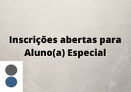 Inscrições aluno especial