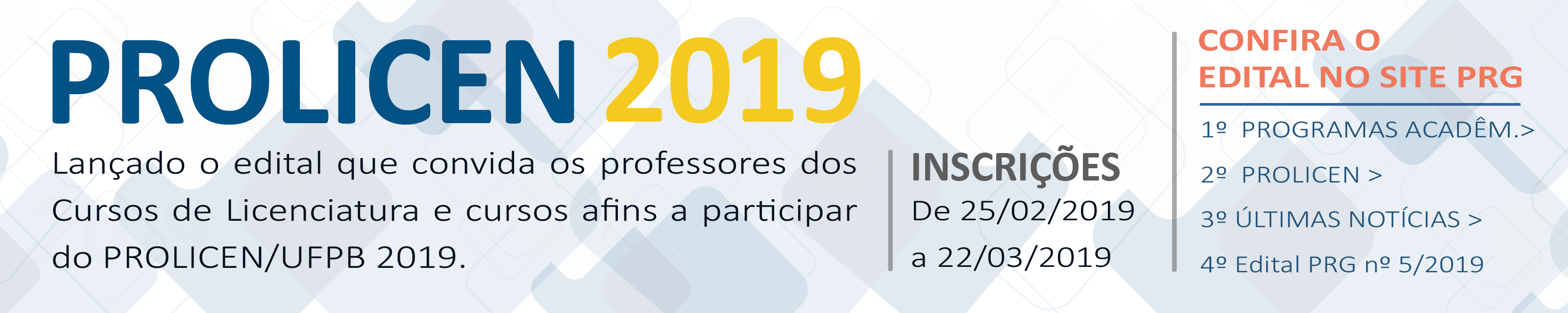 EDITAL PROLICEN/UFPB 2019