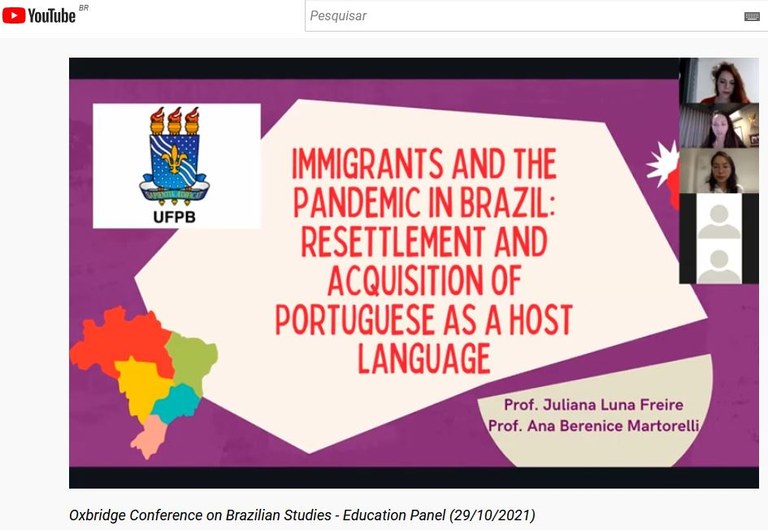 Captura de tela Oxbridge Conference on Brazilian studies - Vídeo no Youtube Captura de tela Oxbridge Conference on Brazilian studies - Vídeo no Youtube