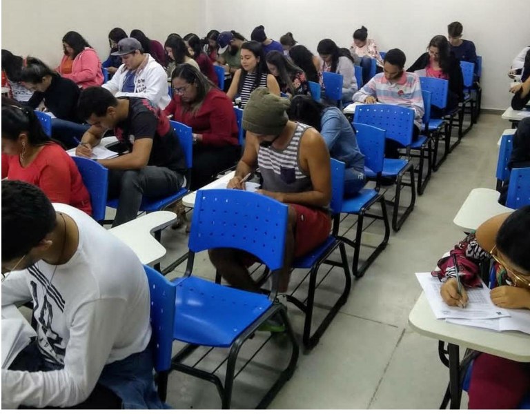 Sala de aula do Cursinho Pré-ENEM do Campus III _Imagem cedida pelo projeto Sala de aula do Cursinho Pré-ENEM do Campus III _Imagem cedida pelo projeto