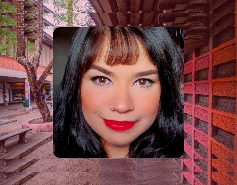 Assessora do CCHLA, Pollyanna Oliveira. Foto: Arquivo pessoal. Montagem com foto do CCHLA (Angélica Gouveia)) Assessora do CCHLA, Pollyanna Oliveira. Foto: Arquivo pessoal. Montagem com foto do CCHLA (Angélica Gouveia))