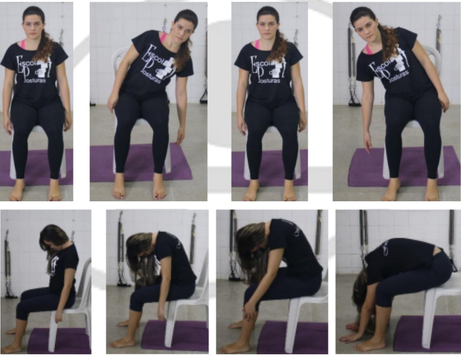 Exercícios para a coluna do "Caderno de exercícios" publicado pelo projeto Escola de Posturas em 2020