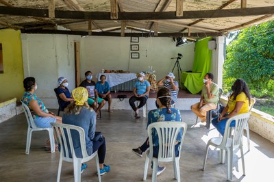 Reunião com a comunidade do Vale do Gramame para desenvolver a rota do Circuito Vale do Gramame de Cicloturismo. Imagem cedida pela equipe (2021).
