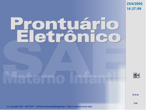 Fig. 20: Capa do Prontuário Eletrônico dos Pacientes