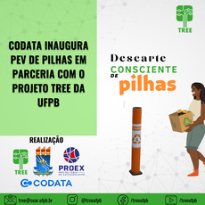 CODATA e projeto TREE unem esforços para inaugurar PEV de pilhas, promovendo o descarte consciente e a preservação ambiental em comemoração a semana do meio ambiente.
