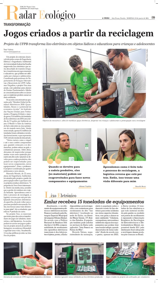 Projeto foi destaque também no Jornal a União, impresso pela EPC