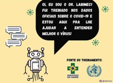 Dr. Labimec está disponível 24 horas por dia através da plataforma Dialogflow. Crédito: Reprodução/Instagram/Labimec/Flávio Macaúbas